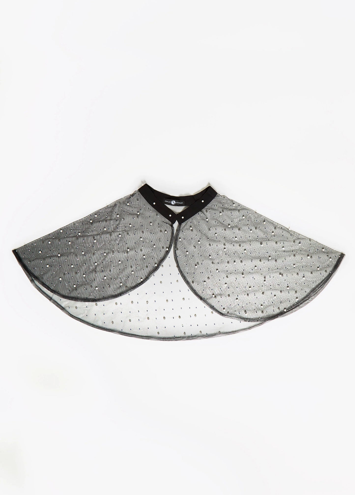 Faux Pearl And Crystal Mesh Capelet