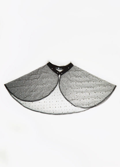 Faux Pearl And Crystal Mesh Capelet