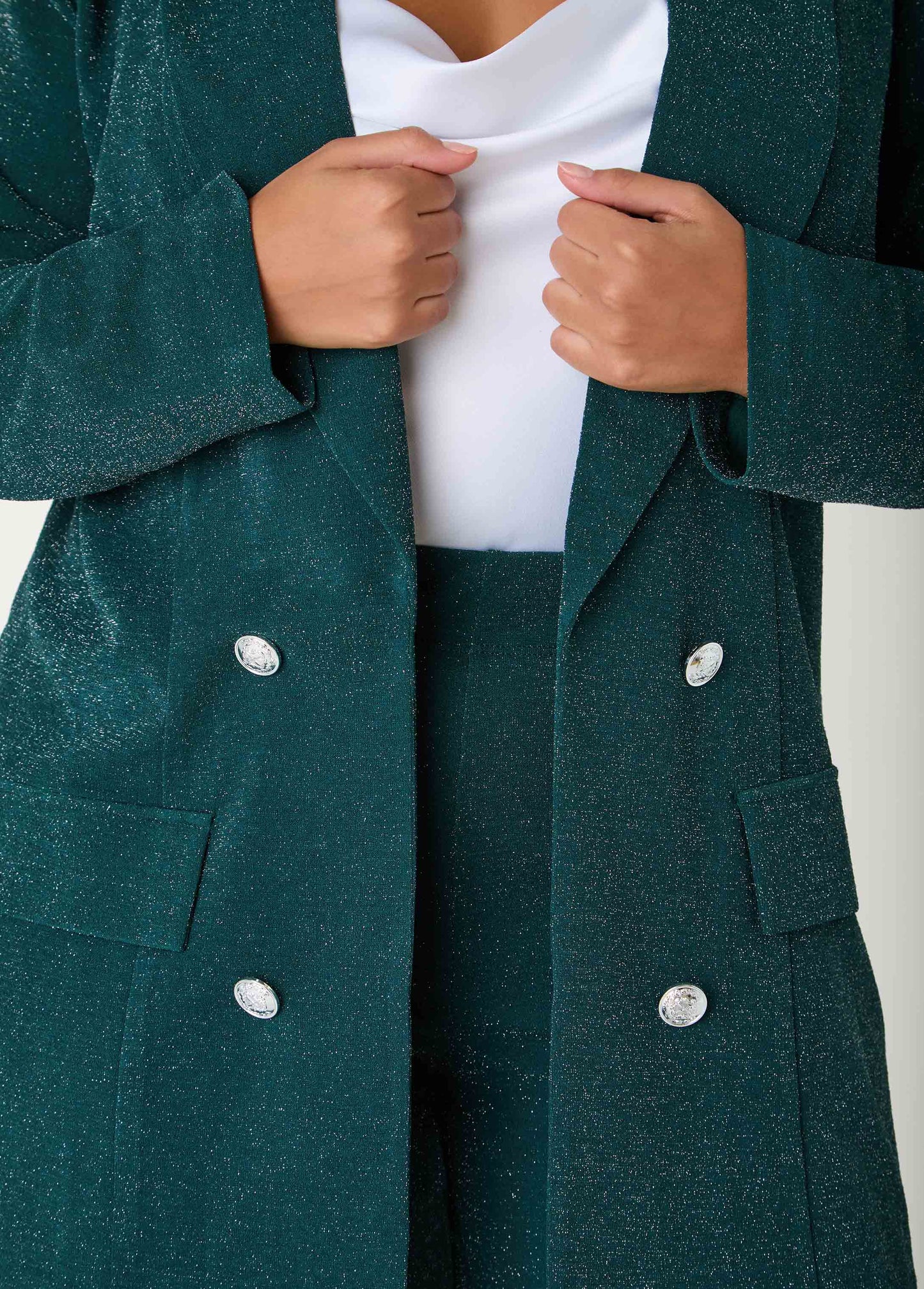 Metallic Boyfriend Blazer