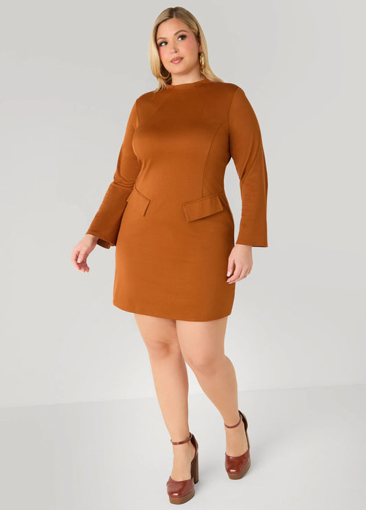 Split Bell Cuff Mini Dress
