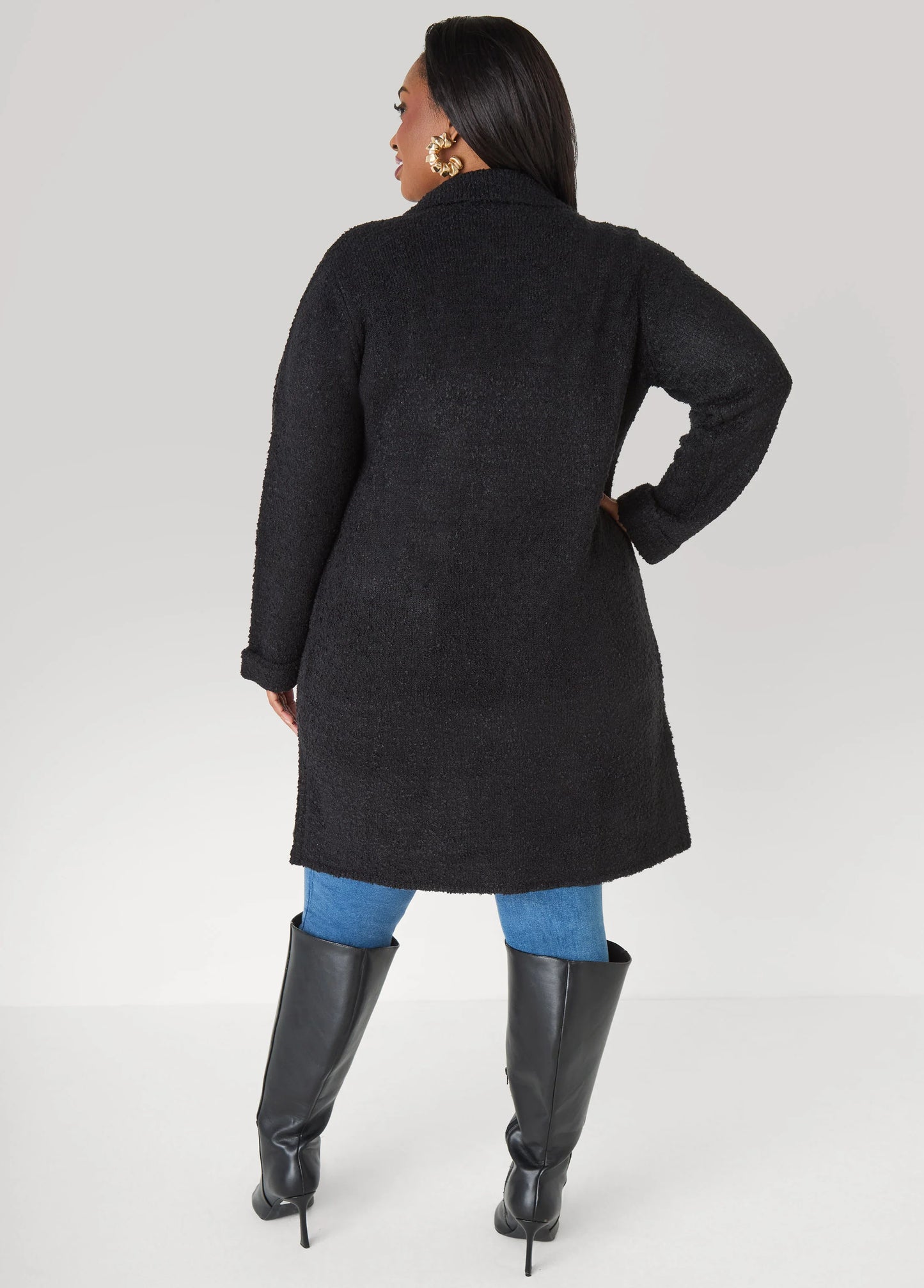 Boucle Button Front Duster