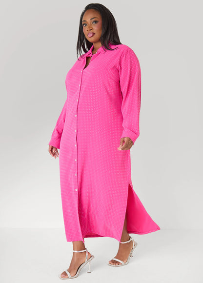 Studded Maxi Shirtdress