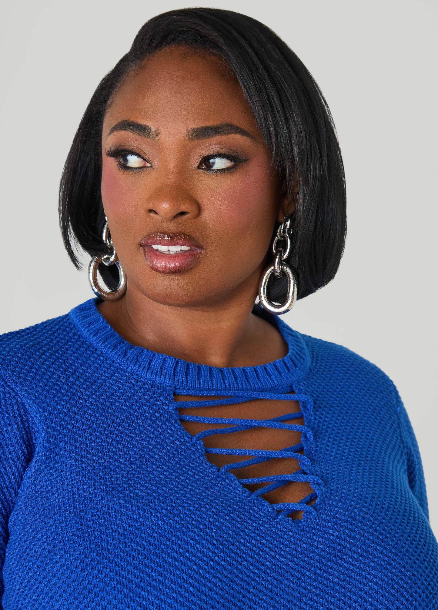 Lace Up Sweater