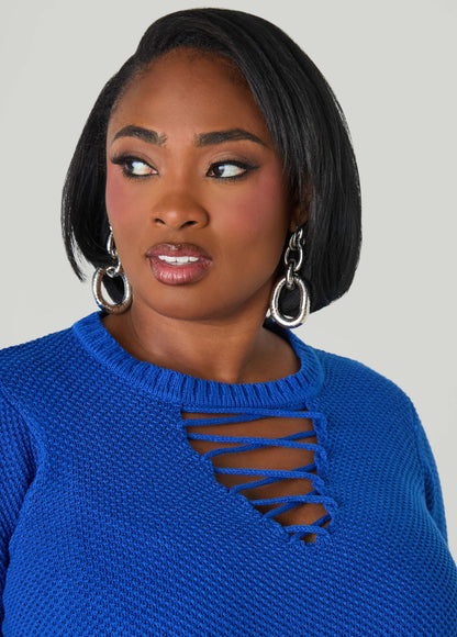 Lace Up Sweater