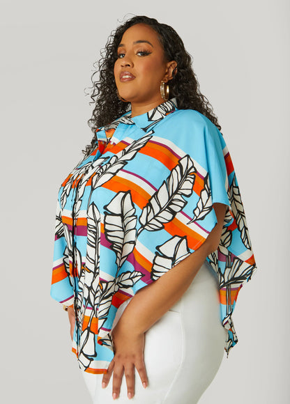 Layered Feather Print Shirt