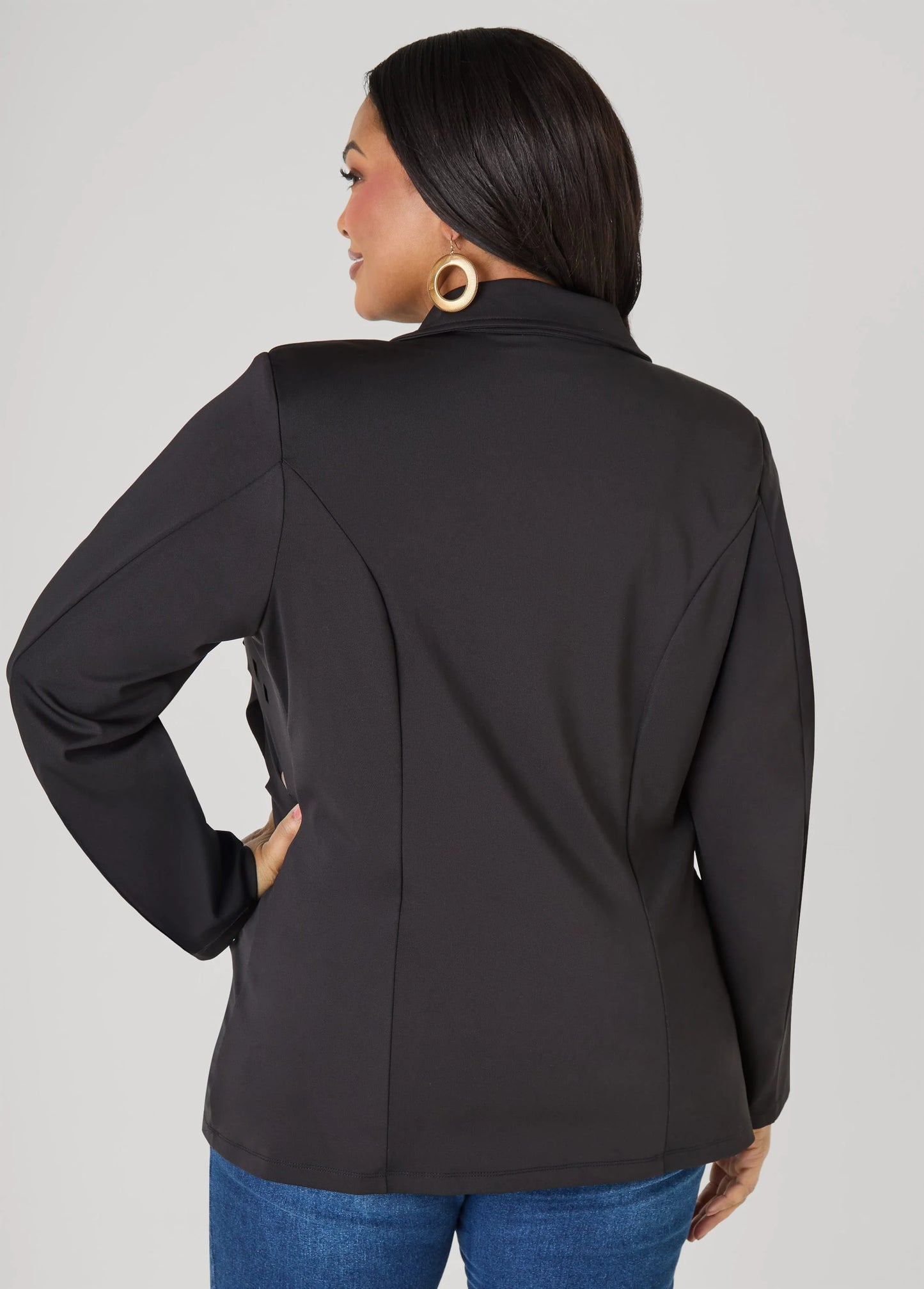 Cutout Knit Blazer