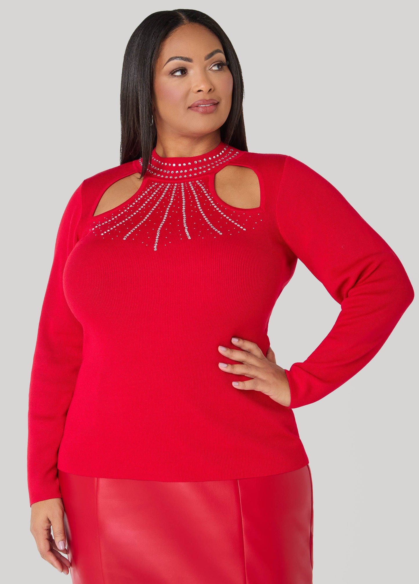 Cutout Crystal Sweater