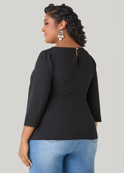 Knotted Detail Boat Neck Top