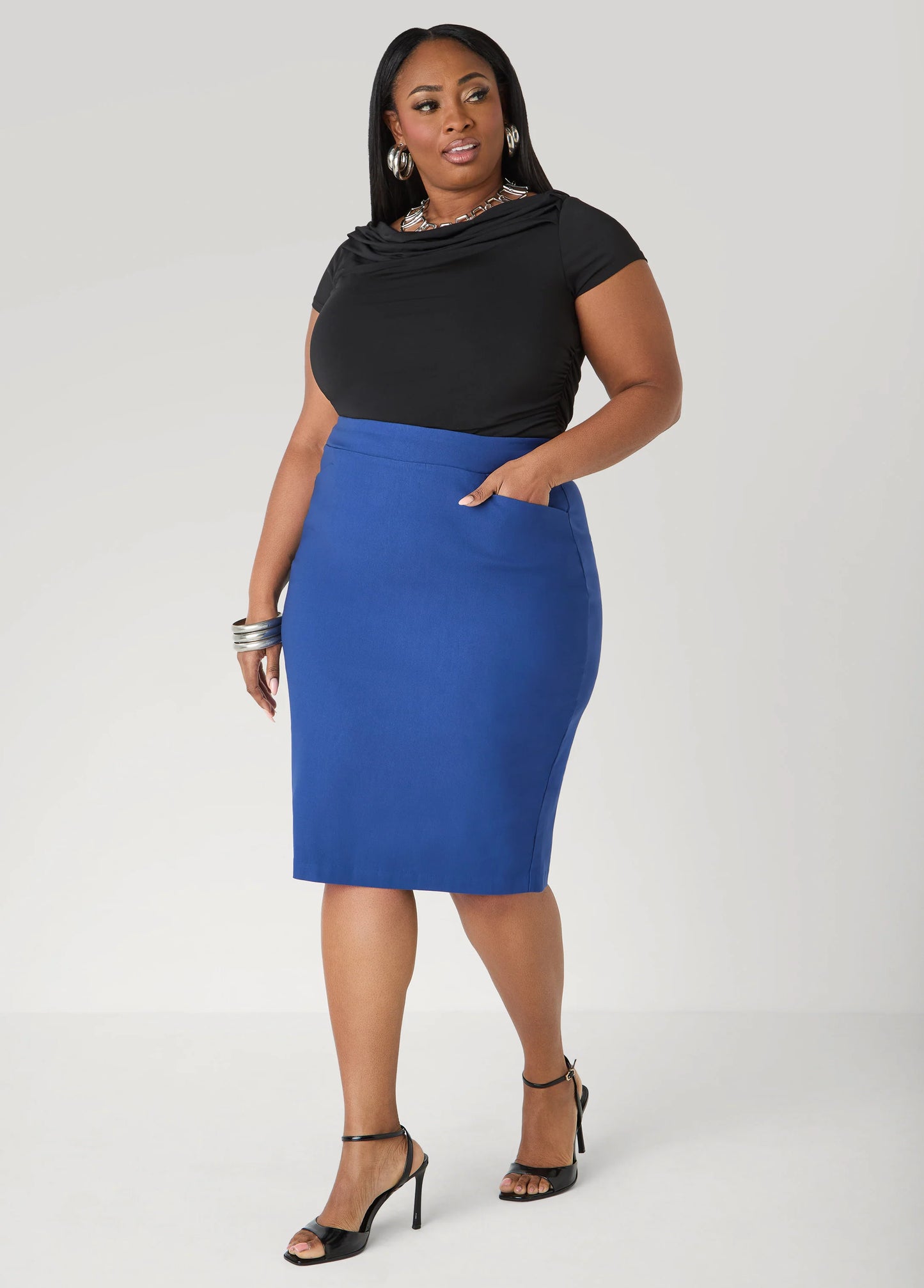 Ruched Cowl Neck Top