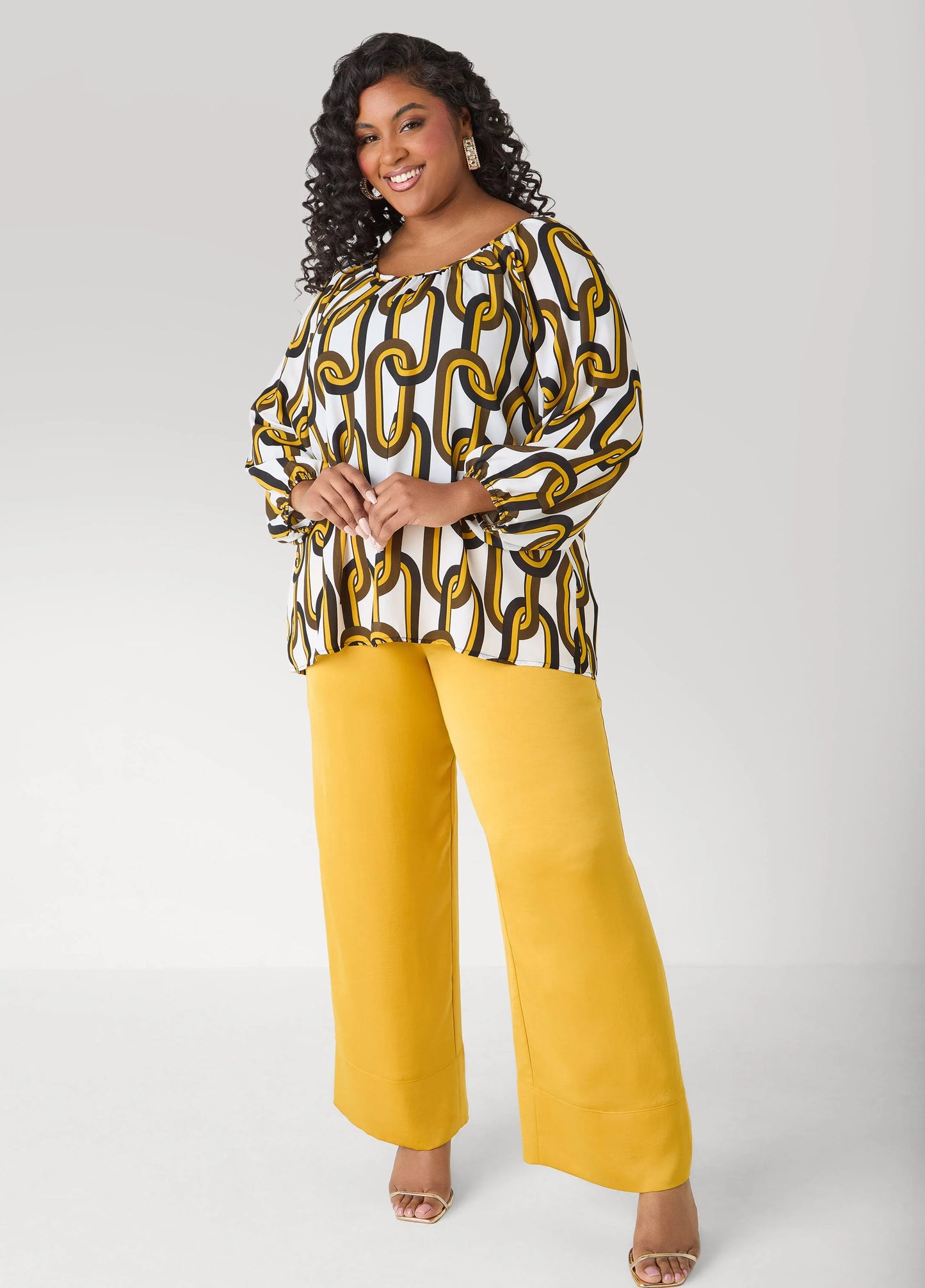 Chain Link Print Blouse