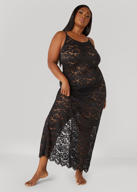 Floral Lace Lingerie Gown