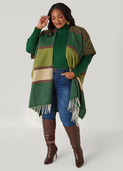 Brushed Knit Colorblock Kimono