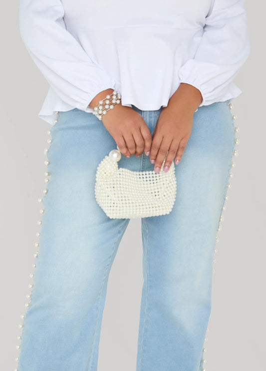 Faux Pearl Evening Bag