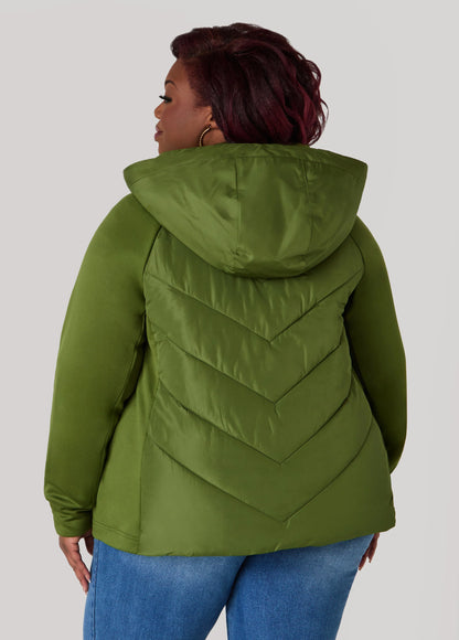 Knit Paneled Quilted Jacket