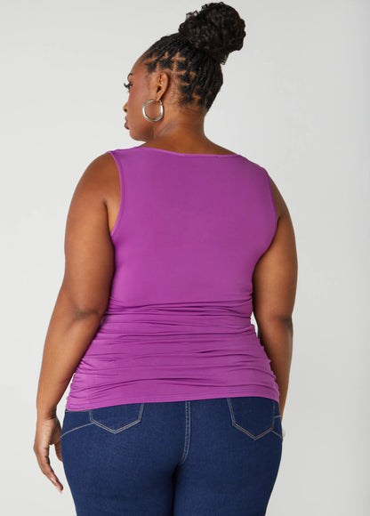 Cowl Neck Ruched Knit Top