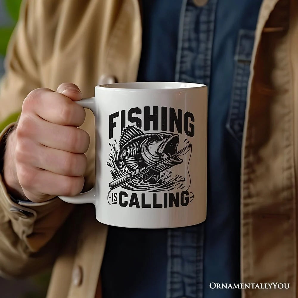 Fishing Is Calling Ceramic Mug