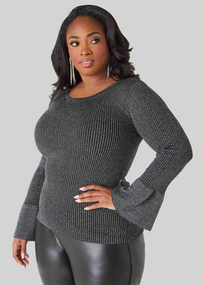 Lurex™ Bell Sleeve Sweater