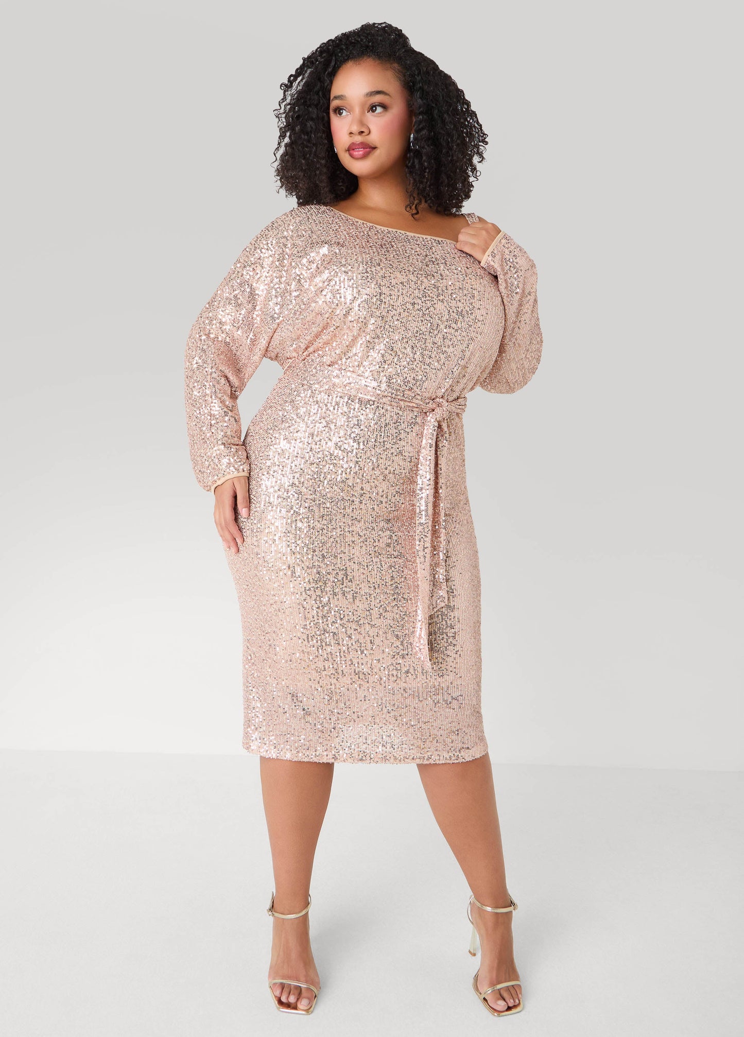 Cold Shoulder Sequined Dress