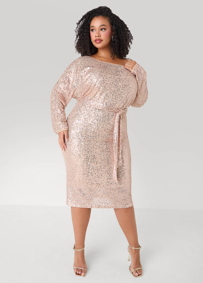 Cold Shoulder Sequined Dress