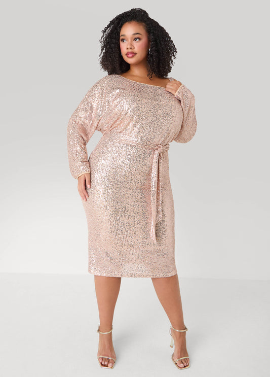 Cold Shoulder Sequined Dress