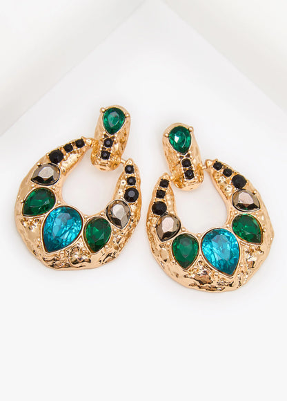 Crystal Doorknocker Earrings