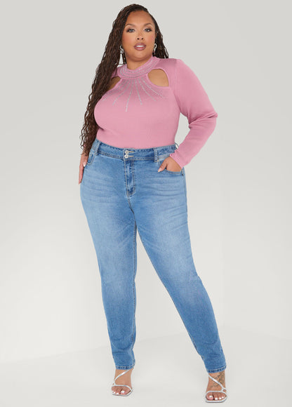 Cutout Crystal Sweater