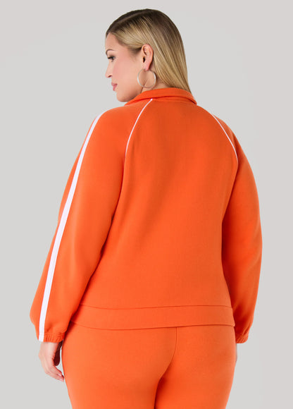 Piped Zip Front Track Jacket