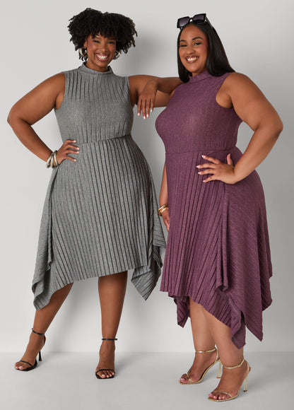 Asymmetric Pleated Skirt