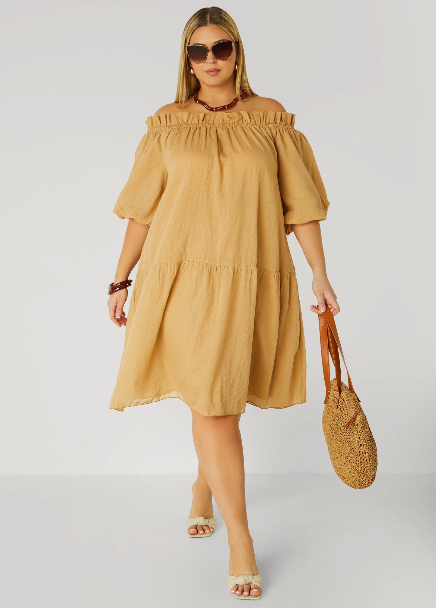 Off The Shoulder Gauze Dress