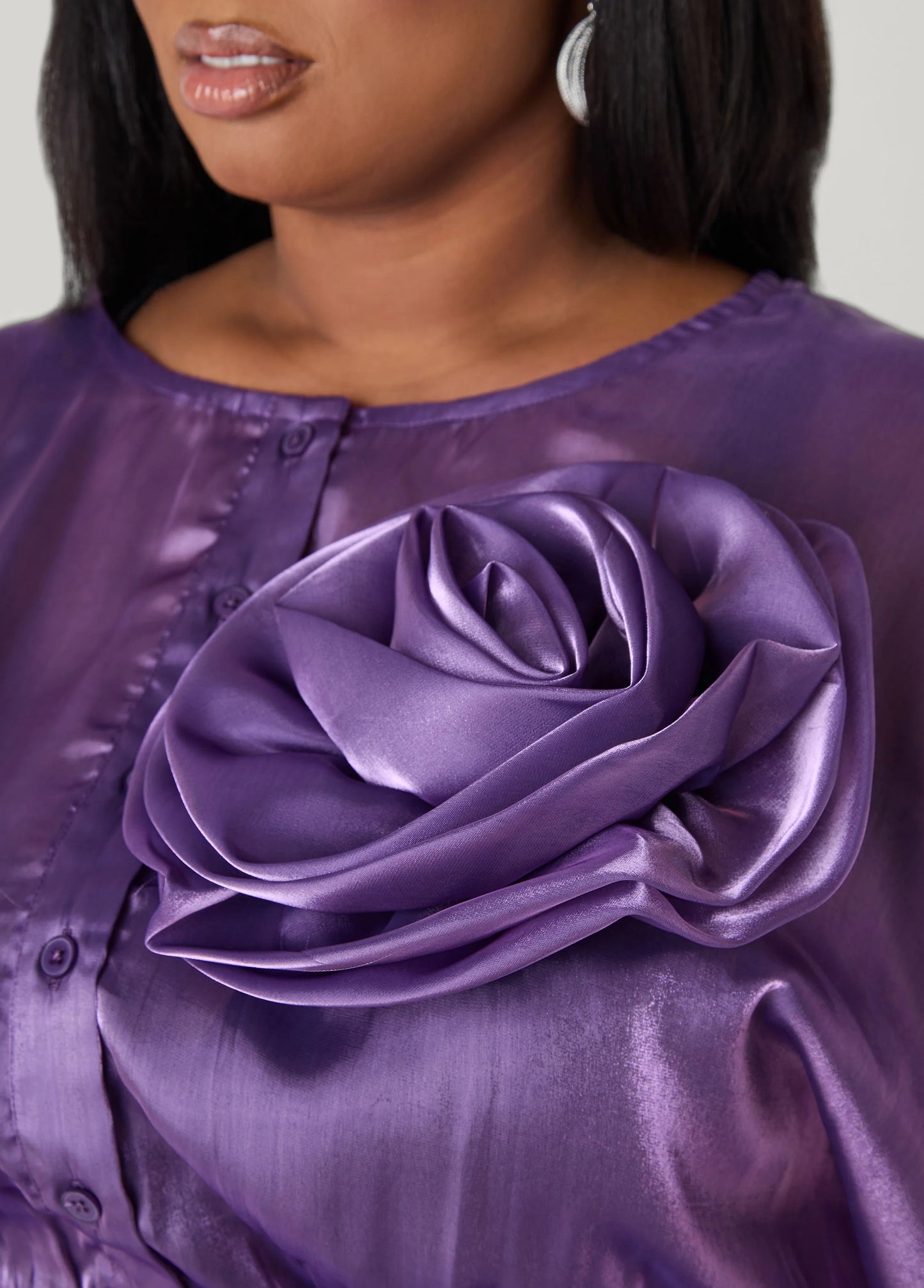 Rosette Organza Blouse