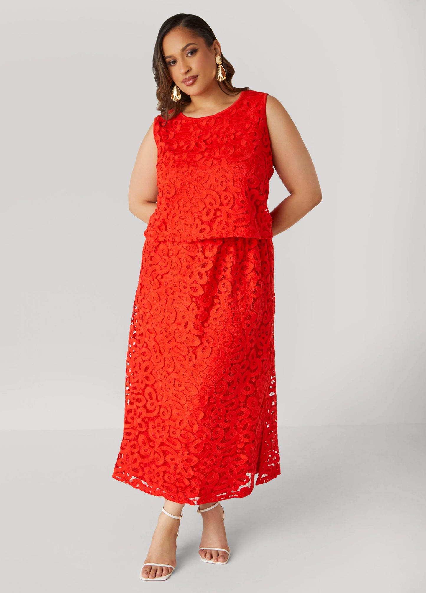 Corded Lace Maxi Skirt