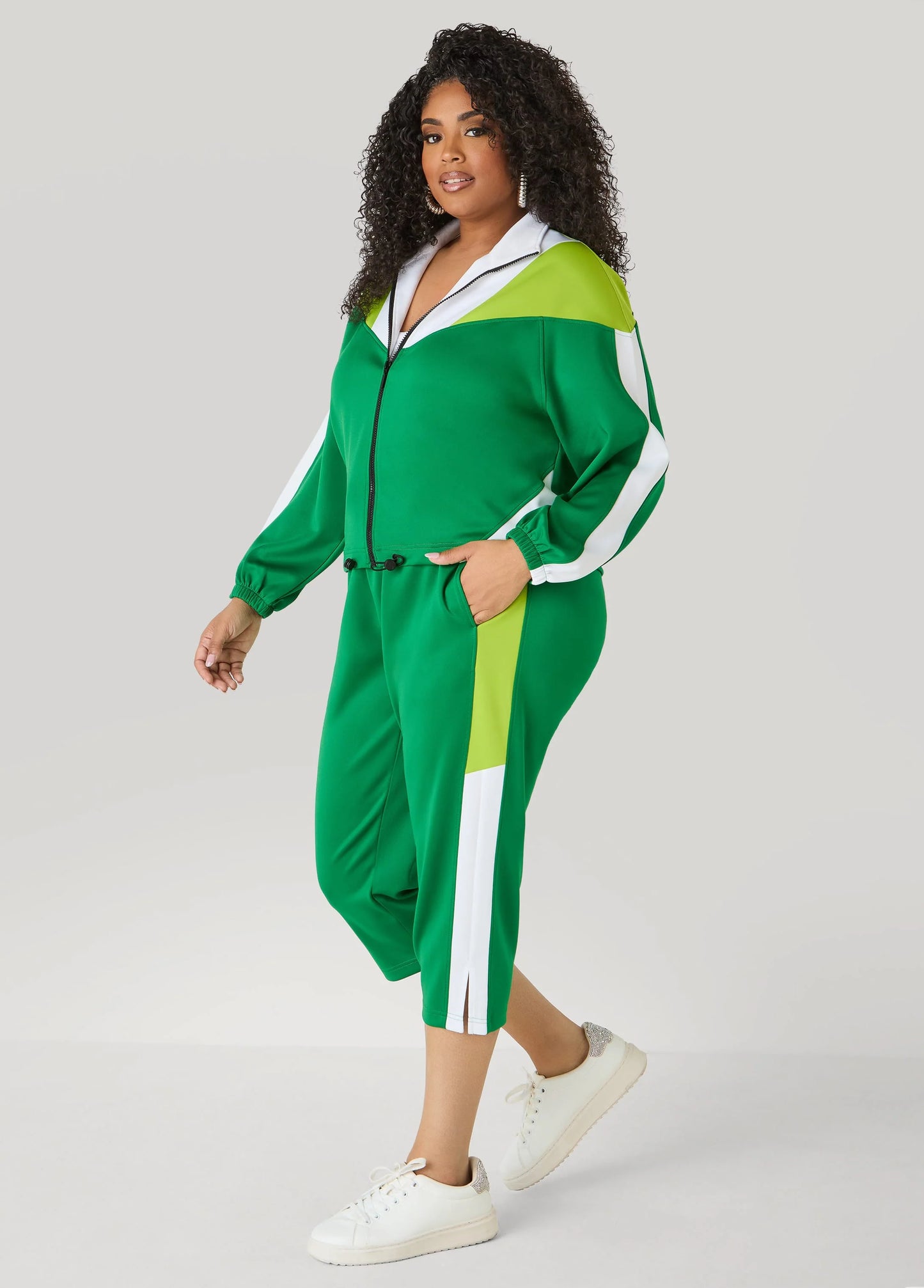Side Split Colorblock Capris