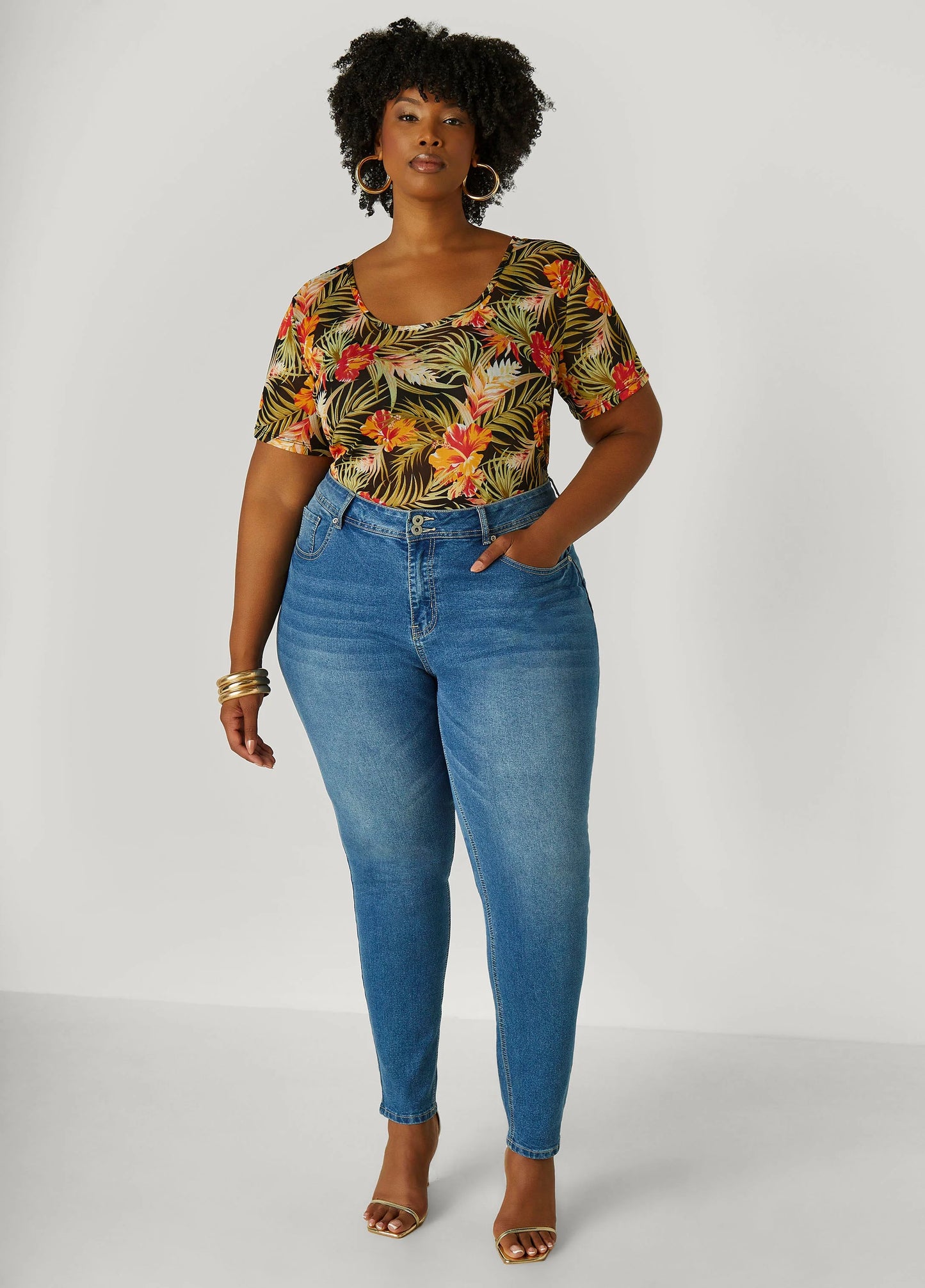 Floral Mesh Tee