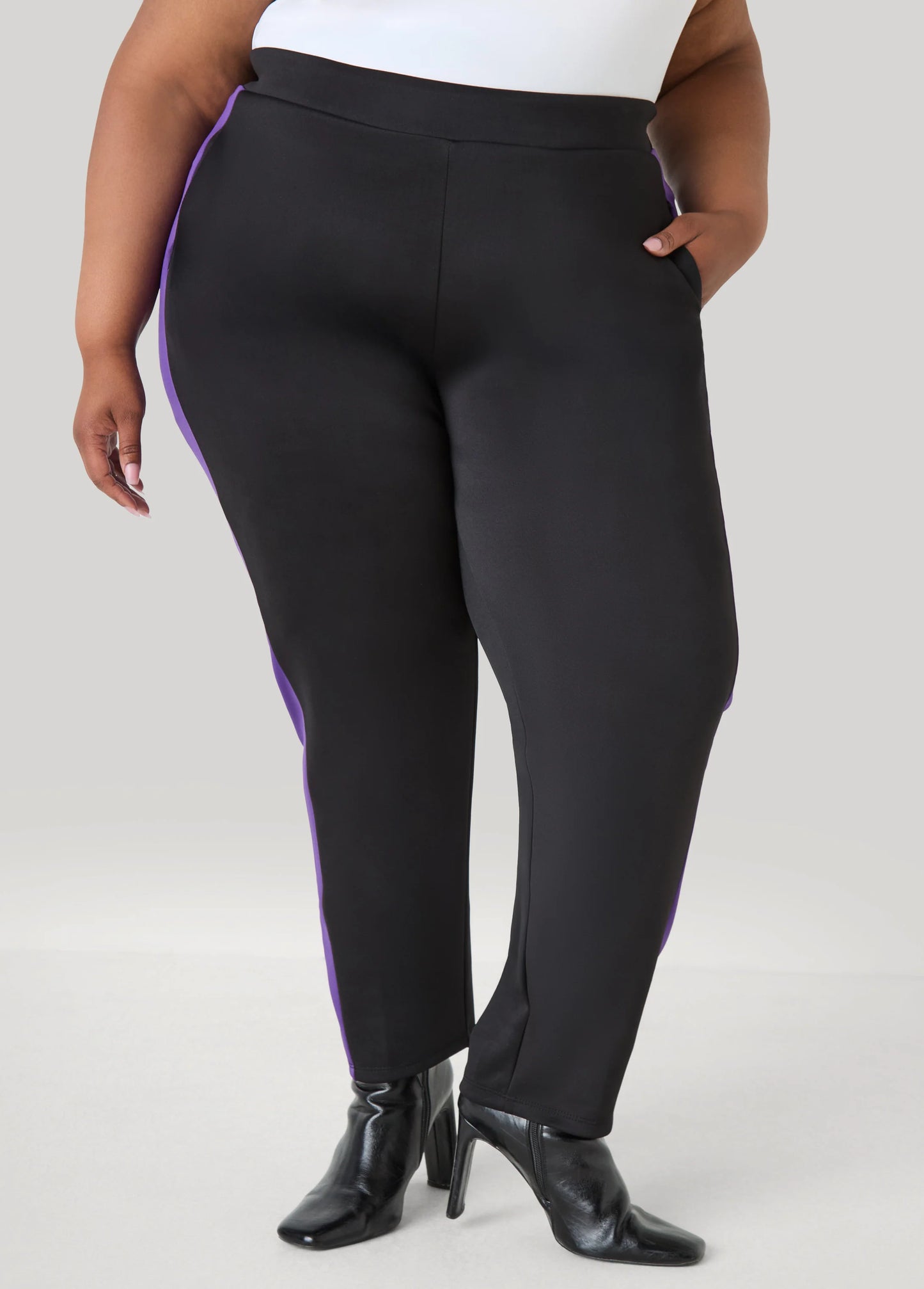 Two Tone Pull On Track Pants