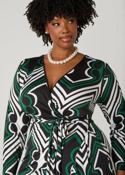 Printed Wrap Dress