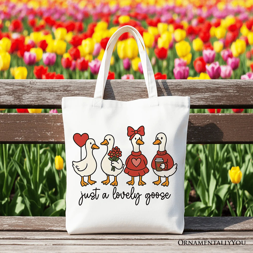 Lovely Goose Canvas Tote Bag