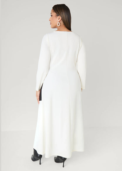 Two Tone Maxi A Line Dress