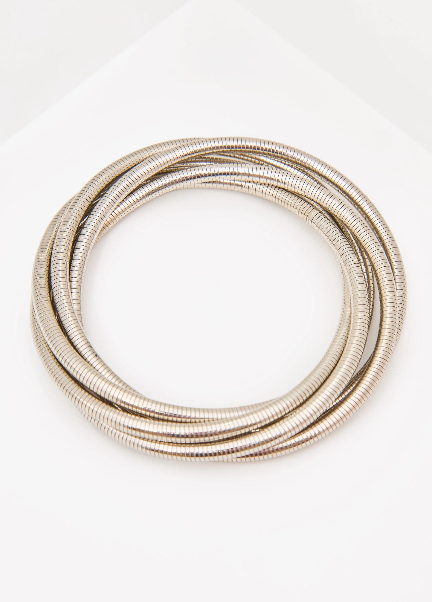Twisted Omega Silver Tone Bracelet