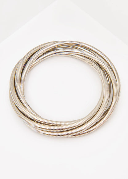 Twisted Omega Silver Tone Bracelet