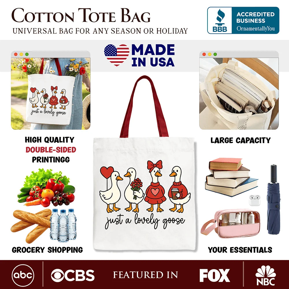 Lovely Goose Canvas Tote Bag