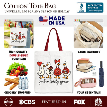 Lovely Goose Canvas Tote Bag