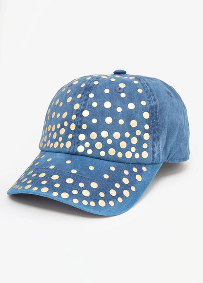 Studded Denim Baseball Hat