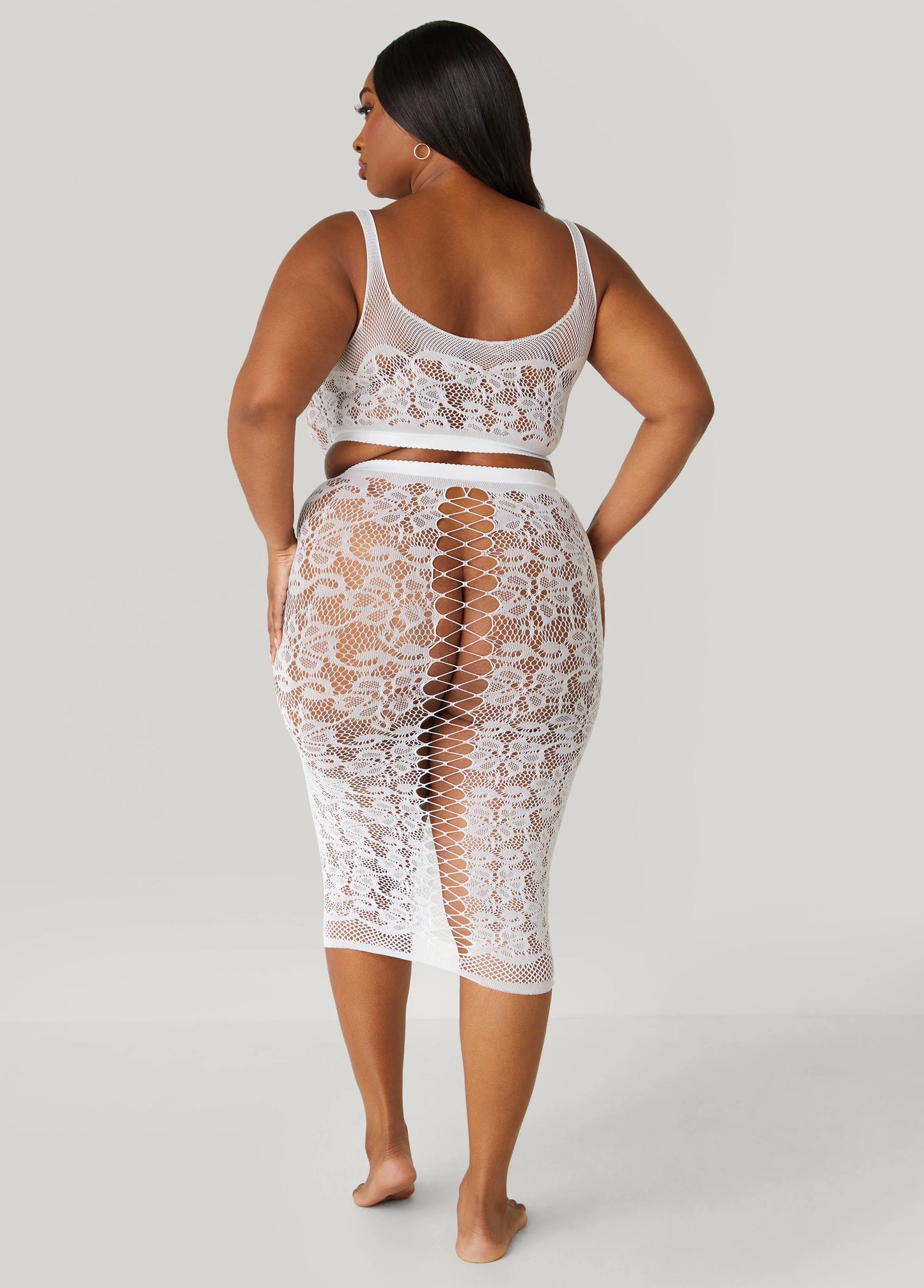Two Piece Lace Lingerie Skirt Set
