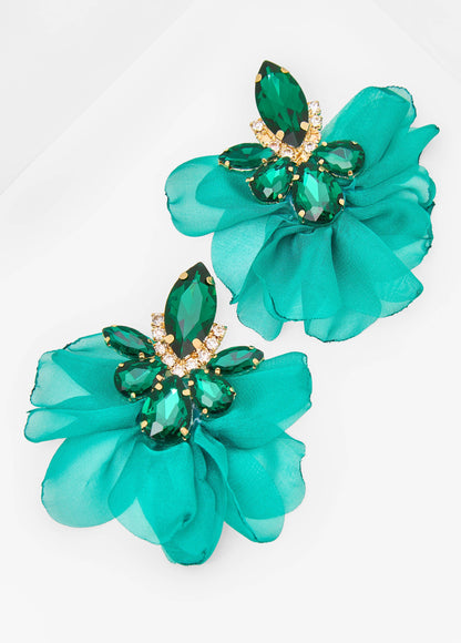 Teardrop Crystal Petal Earrings