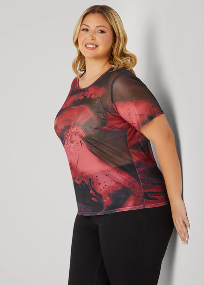 Printed Mesh Tee