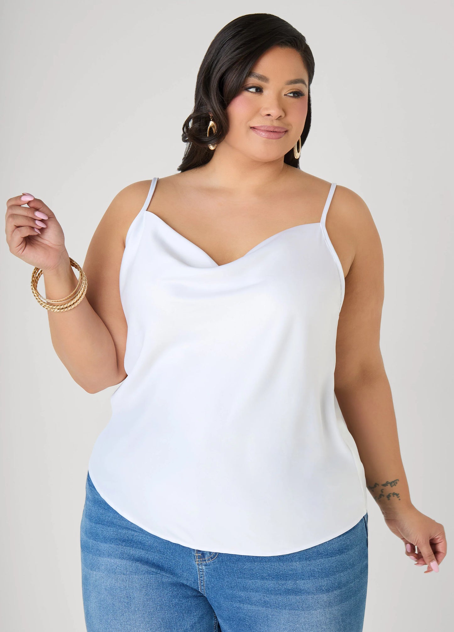 Chain Trimmed Satin Cami