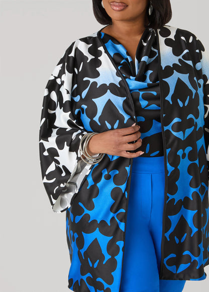 Ombre Printed Satin Kimono