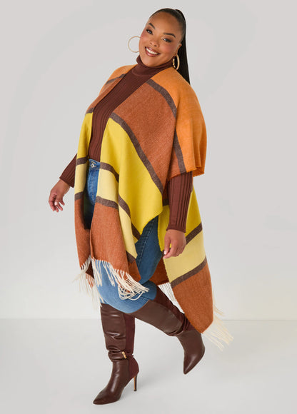 Brushed Colorblock Kimono