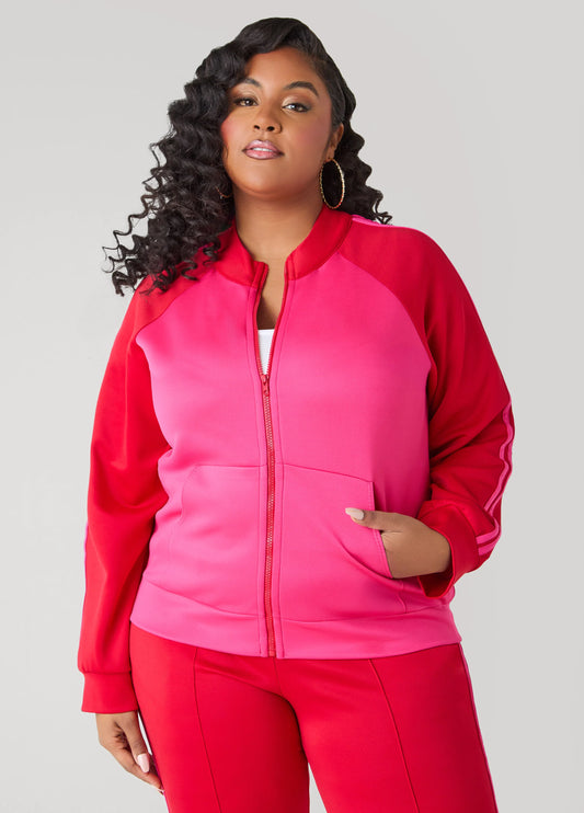 Striped Two Tone Track Jacket