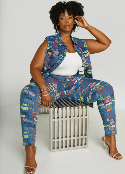 I Am Her Cutout Denim Vest
